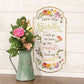 Into the Garden Embossed Floral Metal Sign for Farmhouse Wall & Porch Decor
