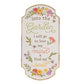 Into the Garden Embossed Floral Metal Sign for Farmhouse Wall & Porch Decor