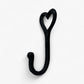 Heart Wall Hook, Black Cast Iron for Keys, Towels or Jewelry