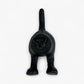 Dog Tail Wall Hook, Black Cast Iron for Leashes and Coats
