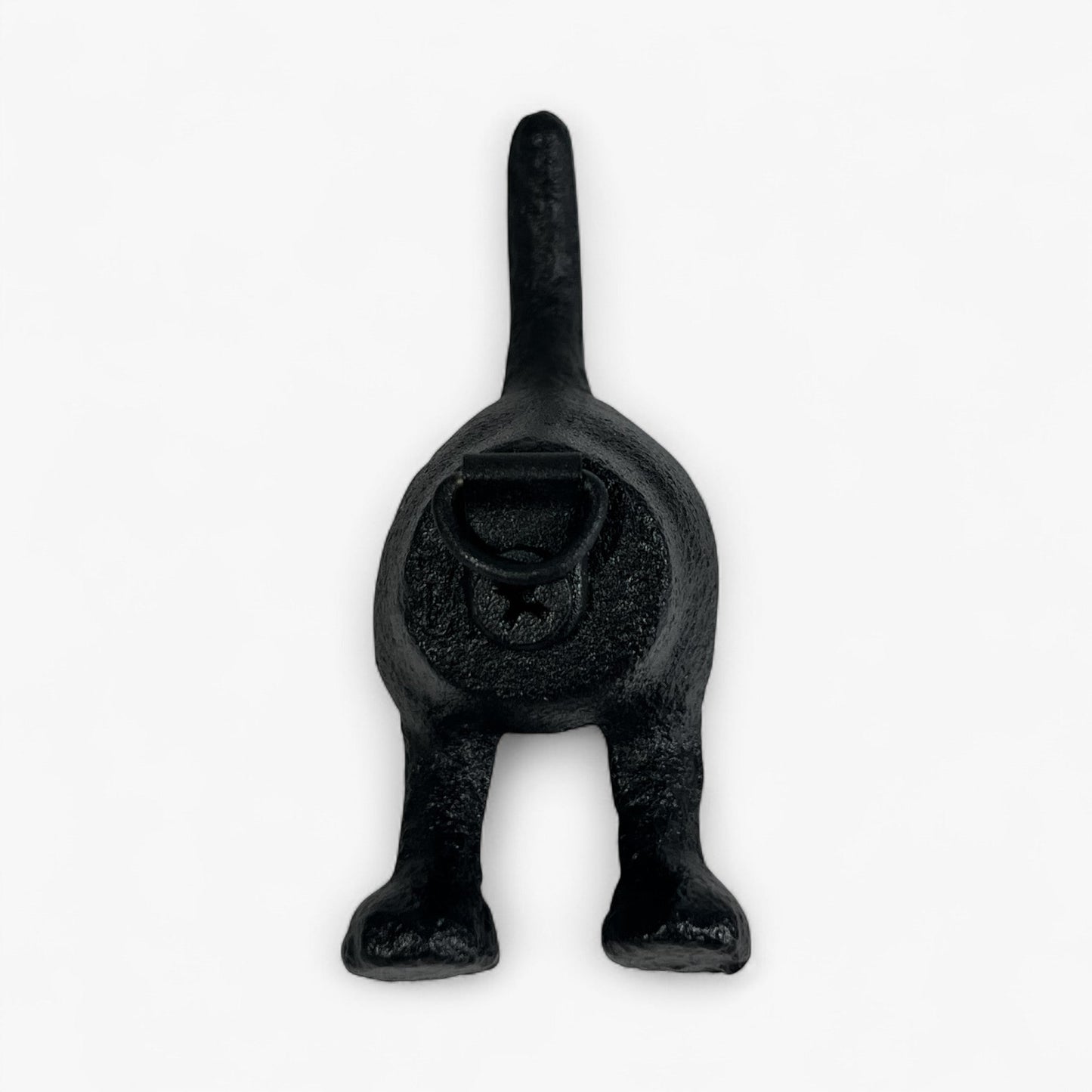 Dog Tail Wall Hook, Black Cast Iron for Leashes and Coats