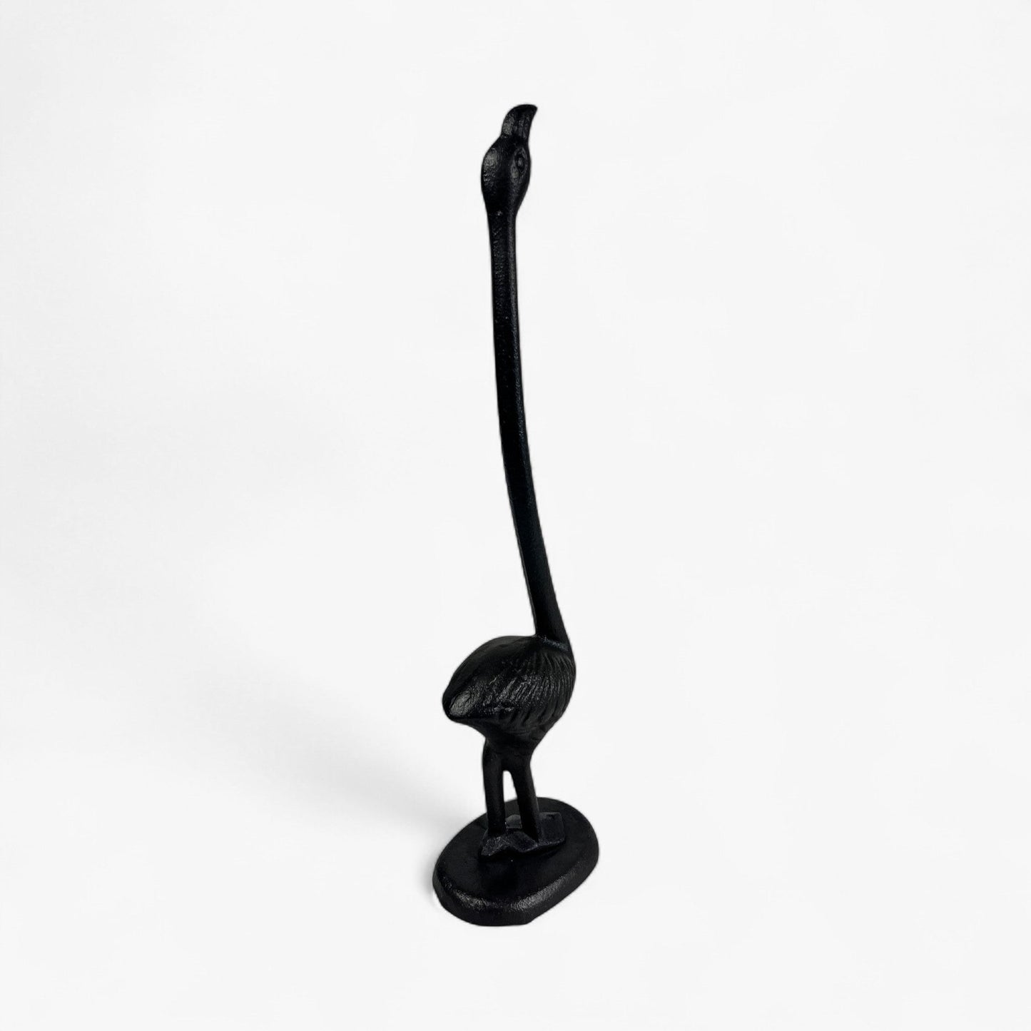 Flamingo Toilet Paper Holder, Black Cast Iron Bathroom Decor