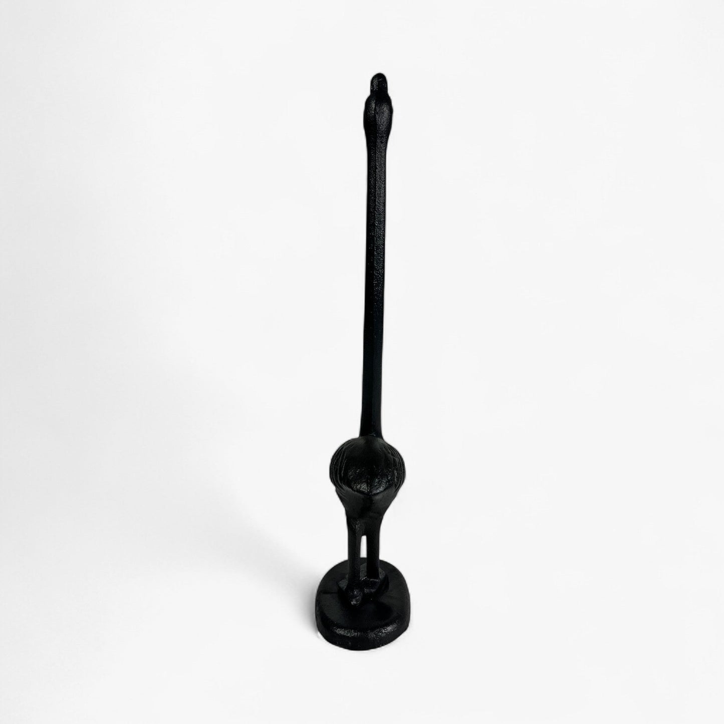 Flamingo Toilet Paper Holder, Black Cast Iron Bathroom Decor