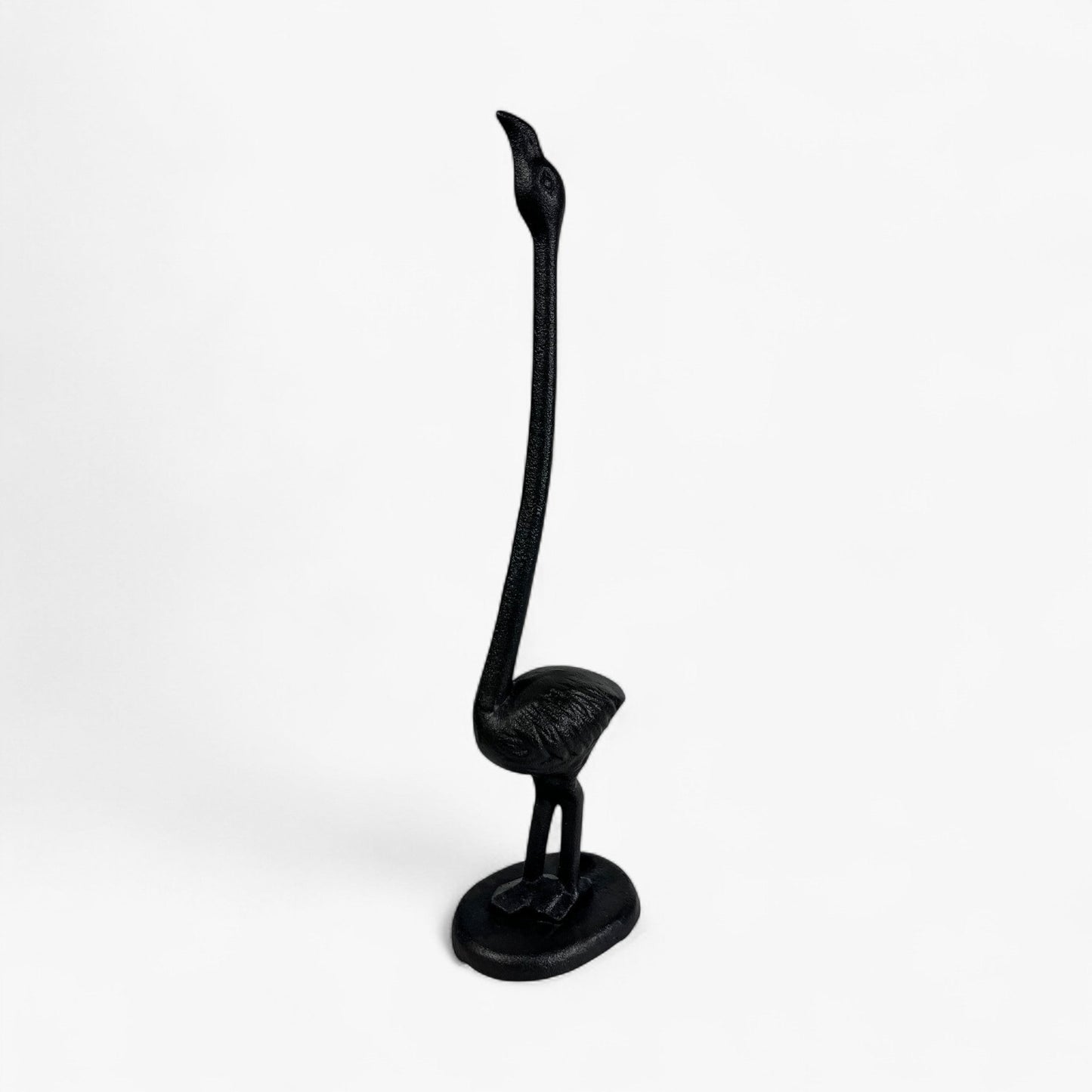 Flamingo Toilet Paper Holder, Black Cast Iron Bathroom Decor