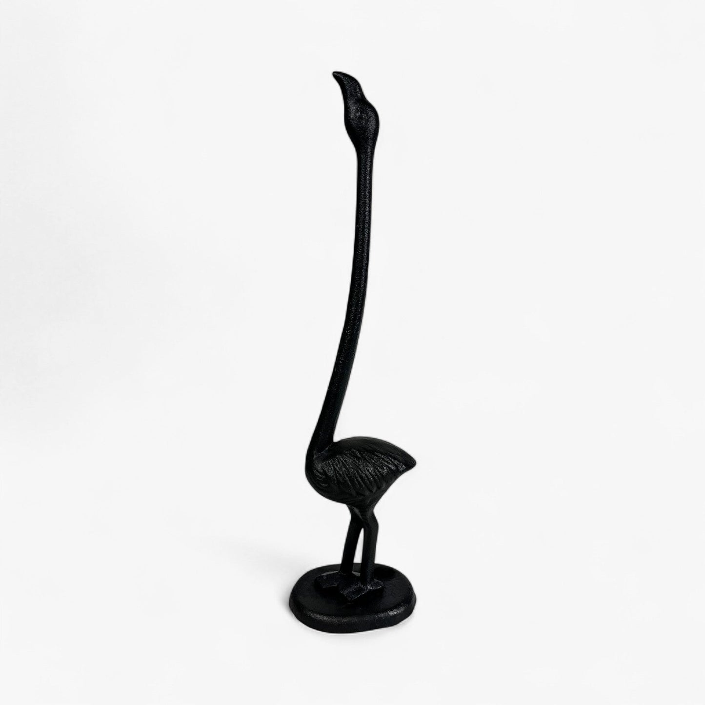 Flamingo Toilet Paper Holder, Black Cast Iron Bathroom Decor