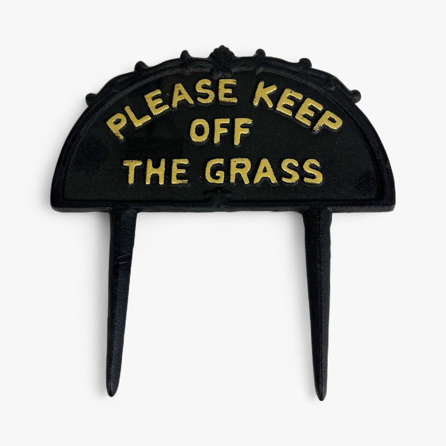 "Please Keep Off the Grass" Cast Iron Garden Stake Sign