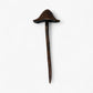 Mushroom Garden Stakes, Cast Iron Set of 2, Aged Copper Finish