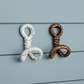 Nautical Rope Wall Hooks, Cast Iron Set of 2, White and Copper