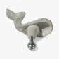 Whale Cabinet Knob, Weathered White Cast Iron Drawer Pull