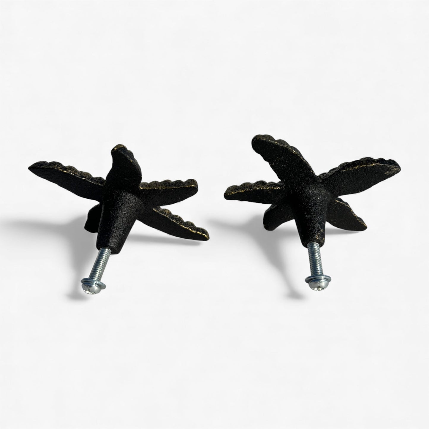 Starfish Cabinet Knob, Weathered Brass Cast Iron Drawer Pull