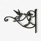Hummingbird Plant Hanger, Cast Iron Wall Bracket, Natural Iron