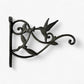 Hummingbird Plant Hanger, Cast Iron Wall Bracket, Natural Iron