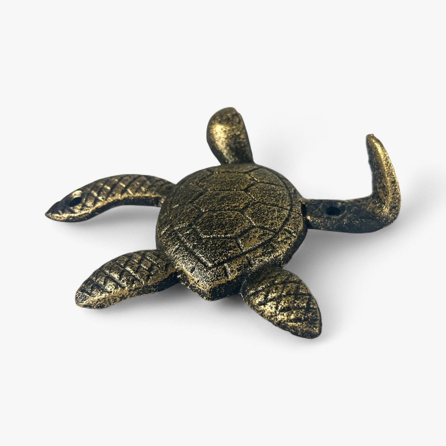 Sea Turtle Wall Hooks, Cast Iron Set of 3, Mixed Finishes