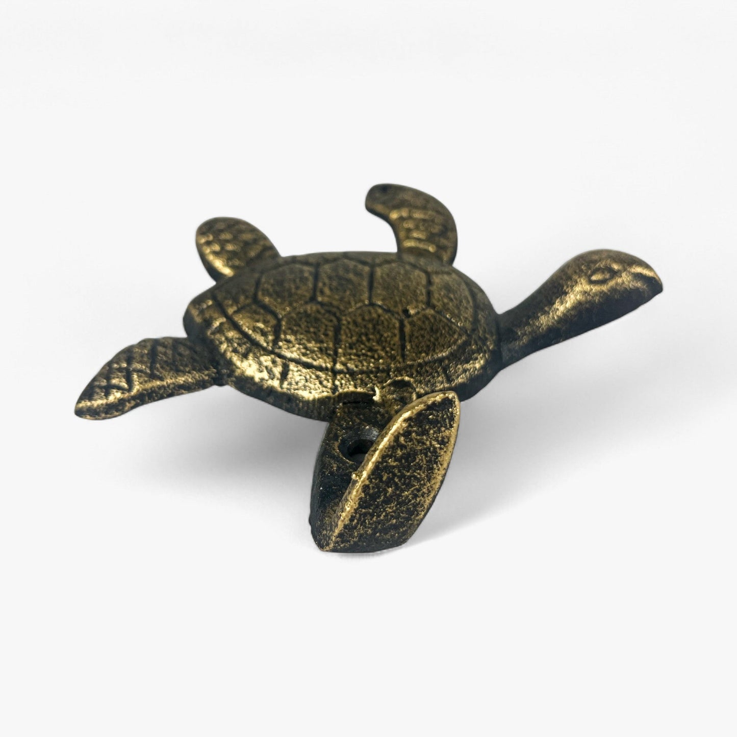 Sea Turtle Wall Hooks, Cast Iron Set of 3, Mixed Finishes
