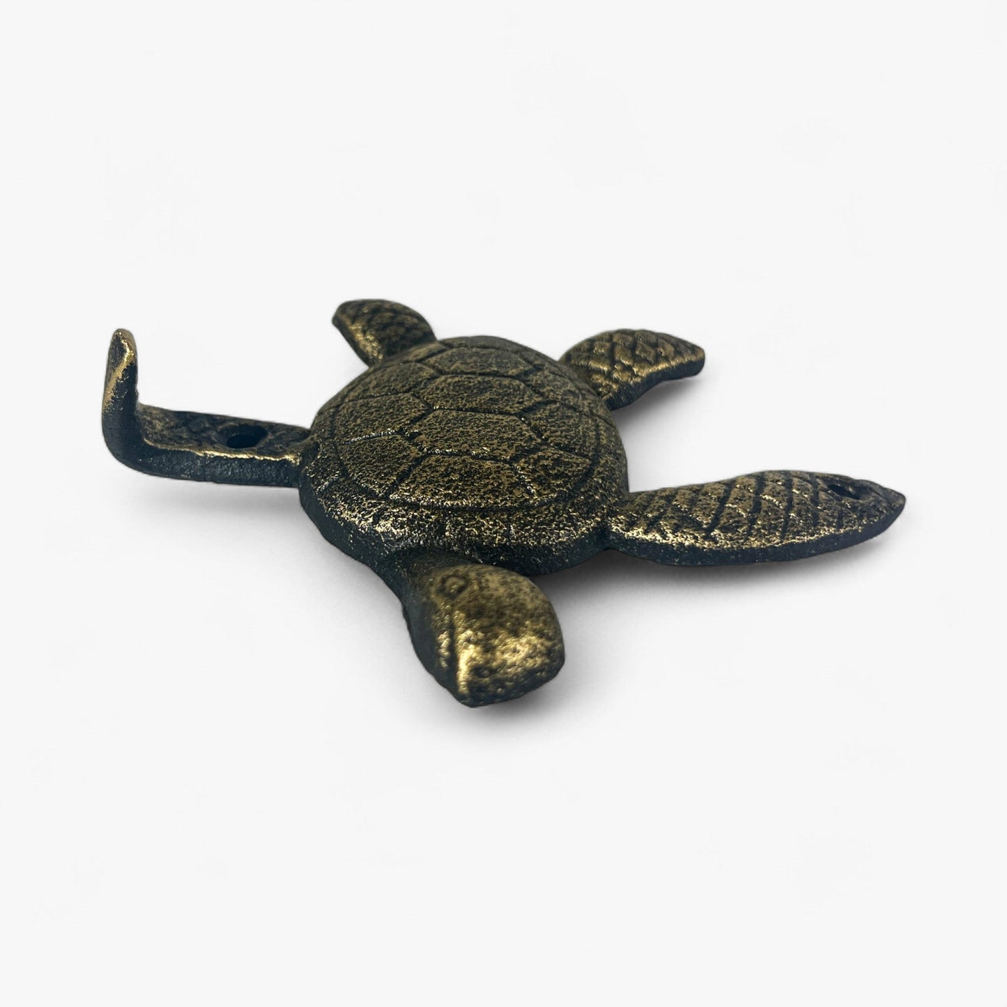 Sea Turtle Wall Hooks, Cast Iron Set of 3, Mixed Finishes