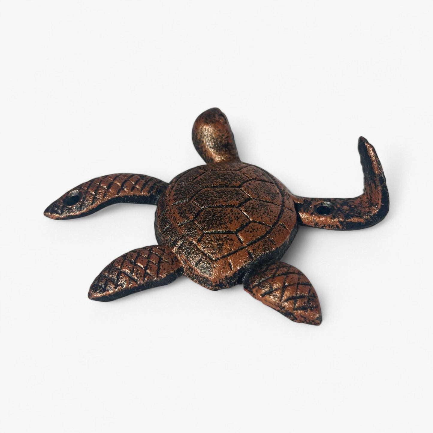 Sea Turtle Wall Hooks, Cast Iron Set of 3, Mixed Finishes