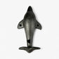 Dolphin Tail Wall Hook, Cast Iron Natural Finish for Keys or Towels
