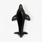 Dolphin Tail Wall Hook, Cast Iron Natural Finish for Keys or Towels
