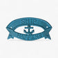 "Ship Happens" Boat Wall Sign, Blue Cast Iron Nautical Porch Decor