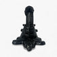 Door Handle with Ornate Backplate, Black Cast Iron Pull