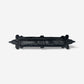 Door Handle with Ornate Backplate, Black Cast Iron Pull