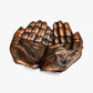 Cupped Hands Bird Feeder and Bath, Copper Cast Iron Garden Decor