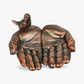 Cupped Hands Bird Feeder and Bath, Copper Cast Iron Garden Decor