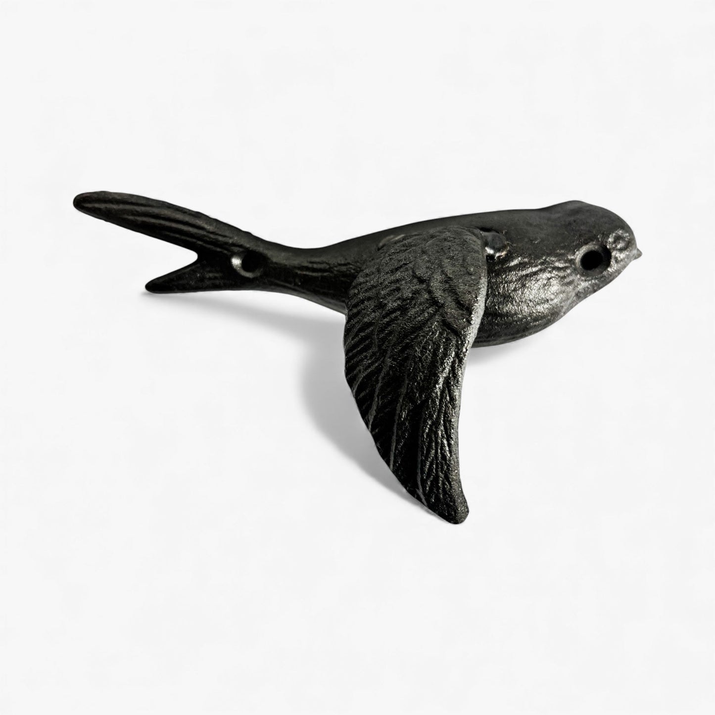 Bird Wall Hooks, Cast Iron Set of 4, Natural Iron Finish