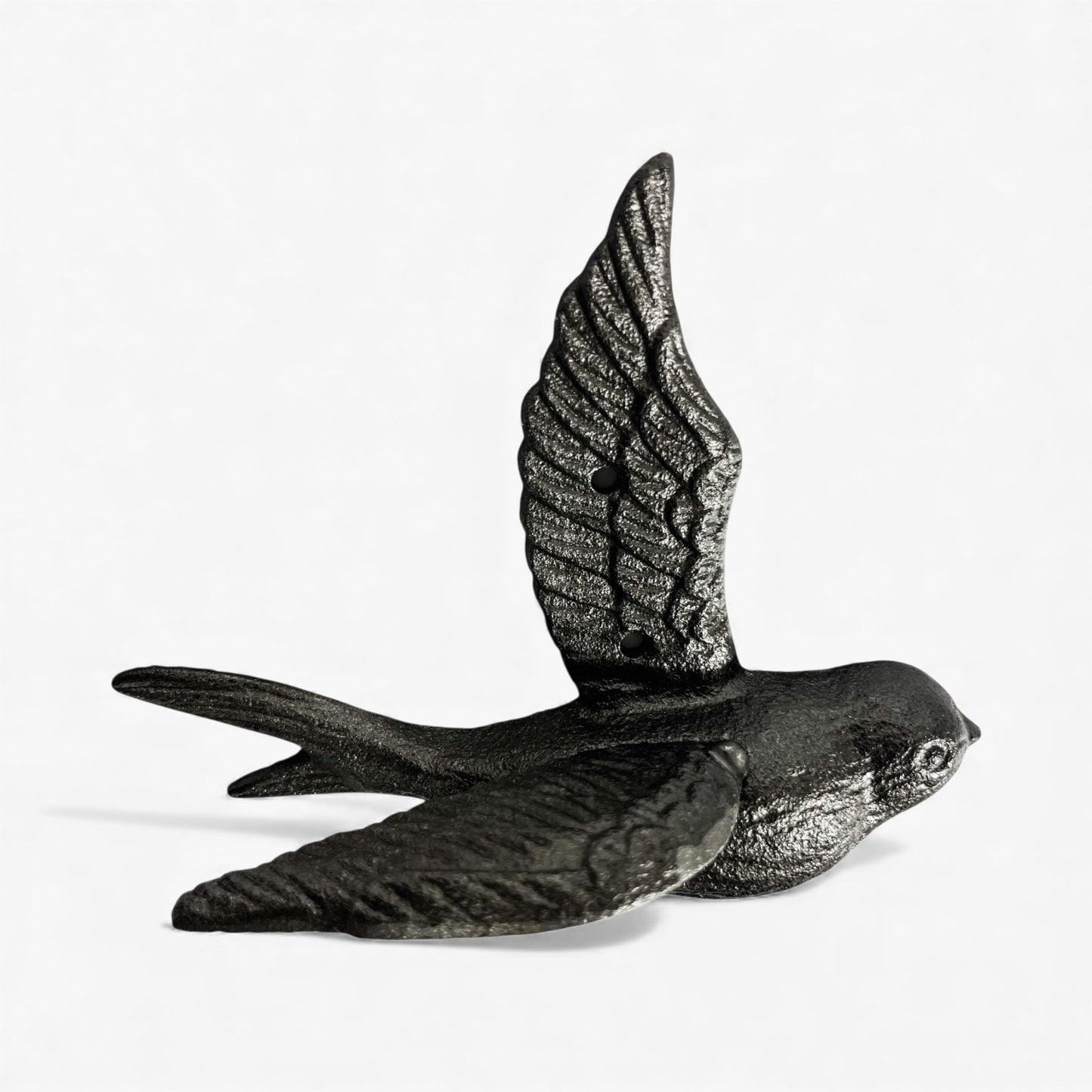 Bird Wall Hooks, Cast Iron Set of 4, Natural Iron Finish