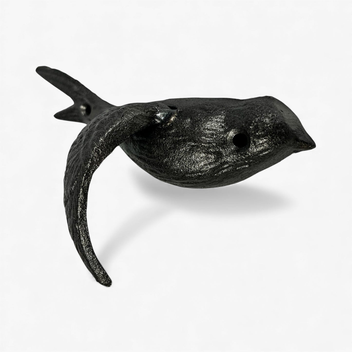 Bird Wall Hooks, Cast Iron Set of 4, Natural Iron Finish