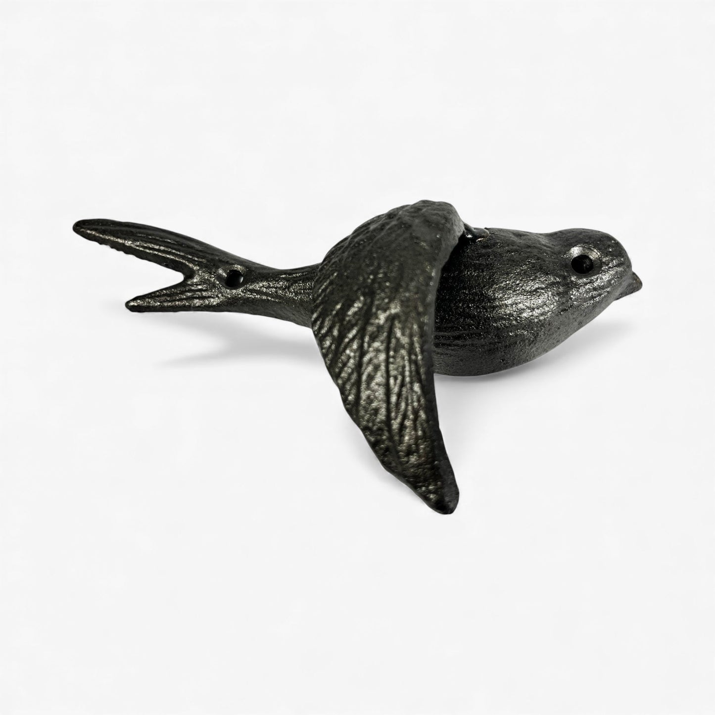 Bird Wall Hooks, Cast Iron Set of 4, Natural Iron Finish