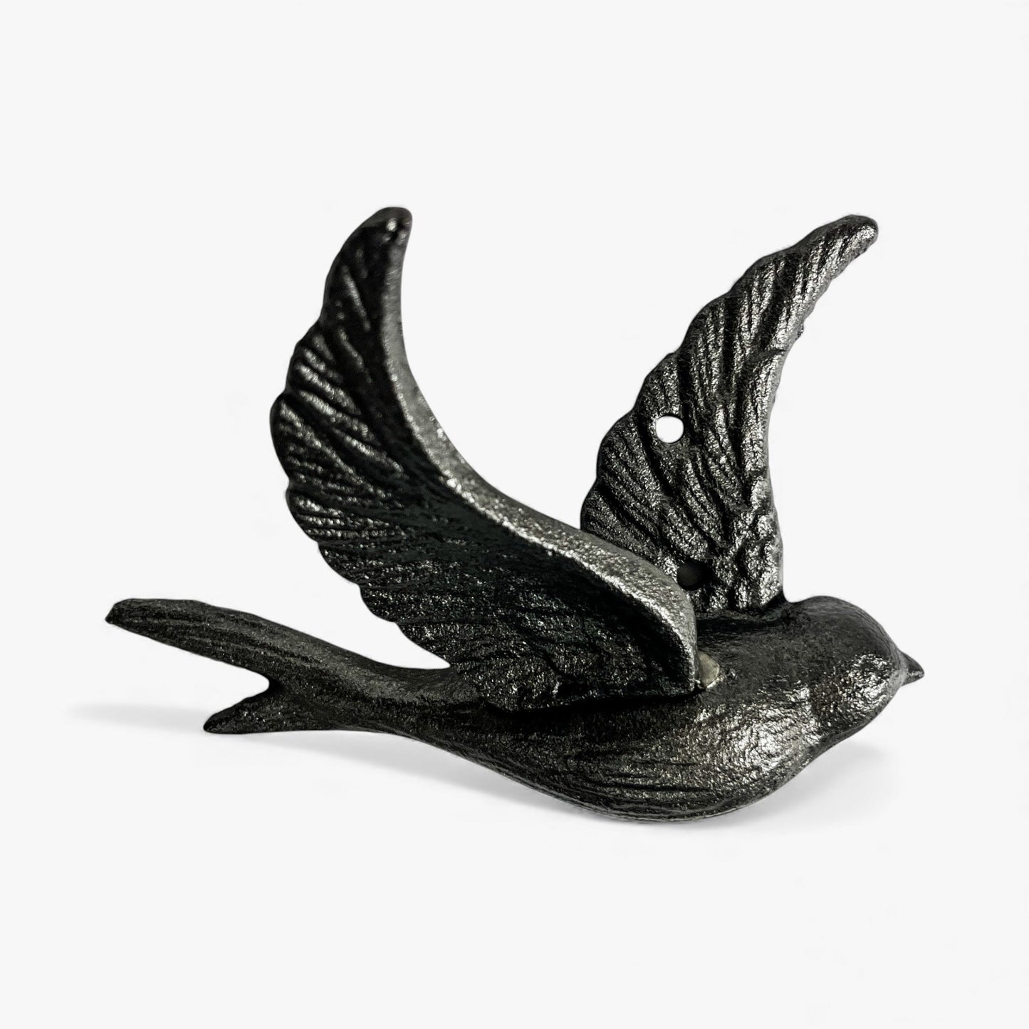 Bird Wall Hooks, Cast Iron Set of 4, Natural Iron Finish