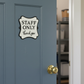 "Staff Only" Door Sign, Cast Iron Black and White Door Plaque