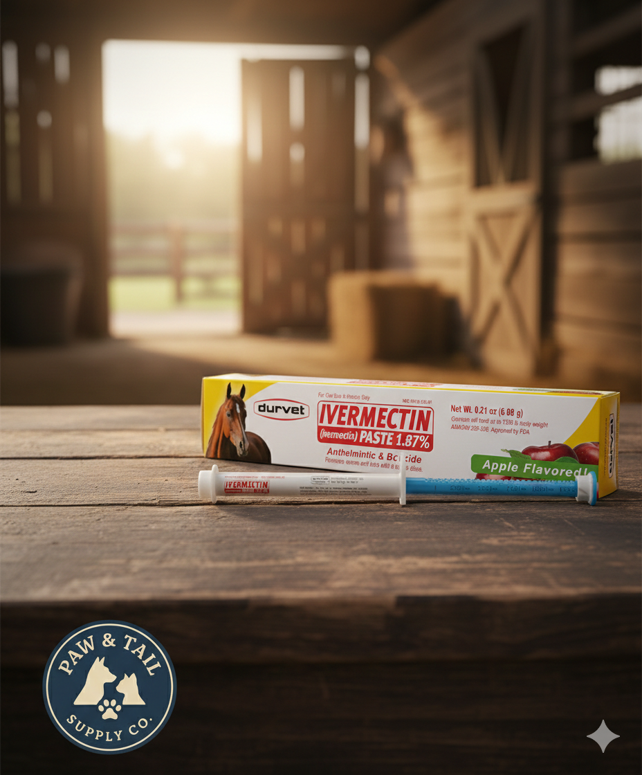 Durvet Ivermectin Horse Wormer Apple Flavor Broad Spectrum Equine Dewormer