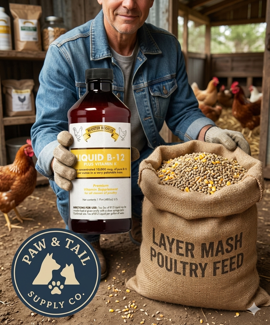 Rooster Booster Liquid B-12 Plus Vitamin K for All Poultry Supplement 16 oz.