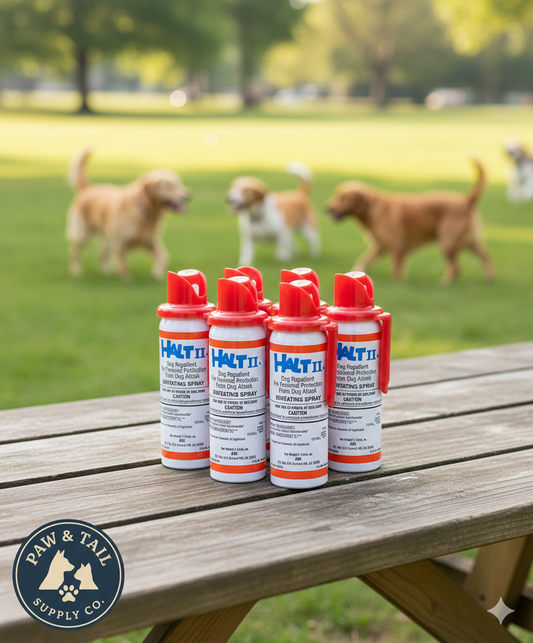 Halt II Dog Repellent Spray 1.5 oz Extra Strong Capsaicin Dog Deterrent 6-Pack