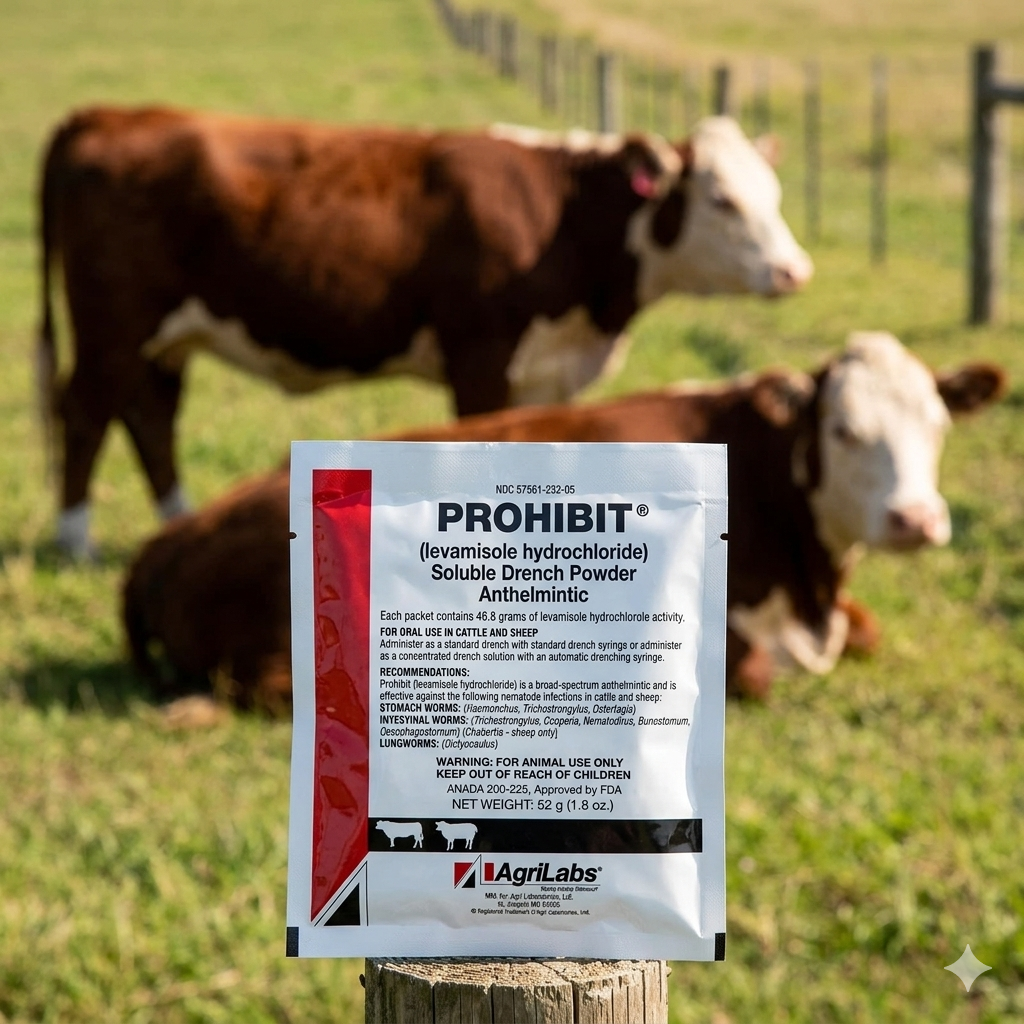 AgriLabs Prohibit Soluble Drench Powder for Cattle & Sheep 52g