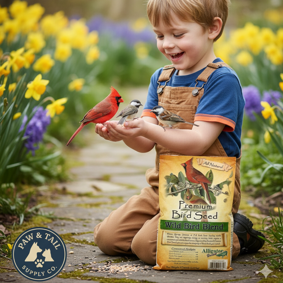 Alligator Premium Wild Bird Seed Blend 5 lb No Corn Natural Year-Round Feed