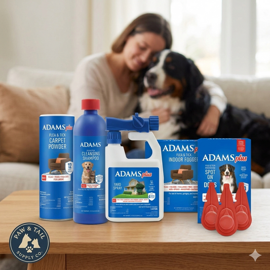 Adams Complete Indoor & Outdoor Flea Treatment System for XLarge Dogs 61–150 lbs Bundle