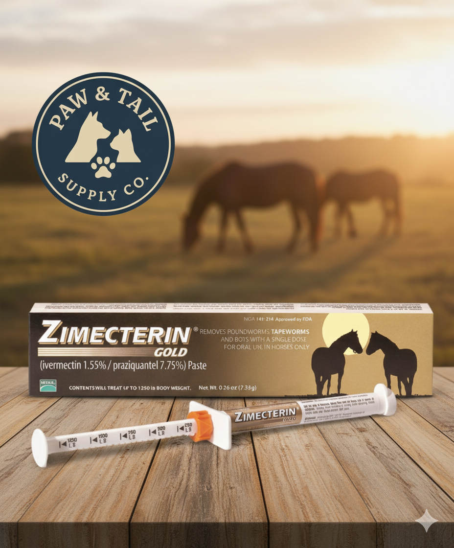 Merial Zimecterin Gold Dewormer Paste Horses 7.35g Treats Tapeworms Bots 1250 lb