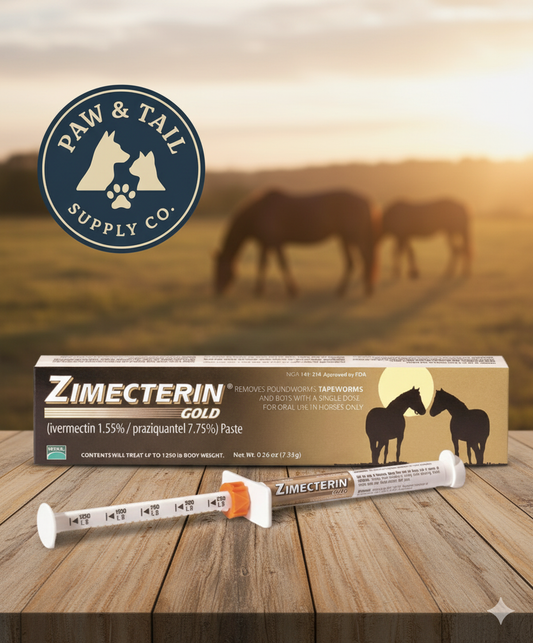 Merial Zimecterin Gold Dewormer Paste Horses 7.35g Treats Tapeworms Bots 1250 lb