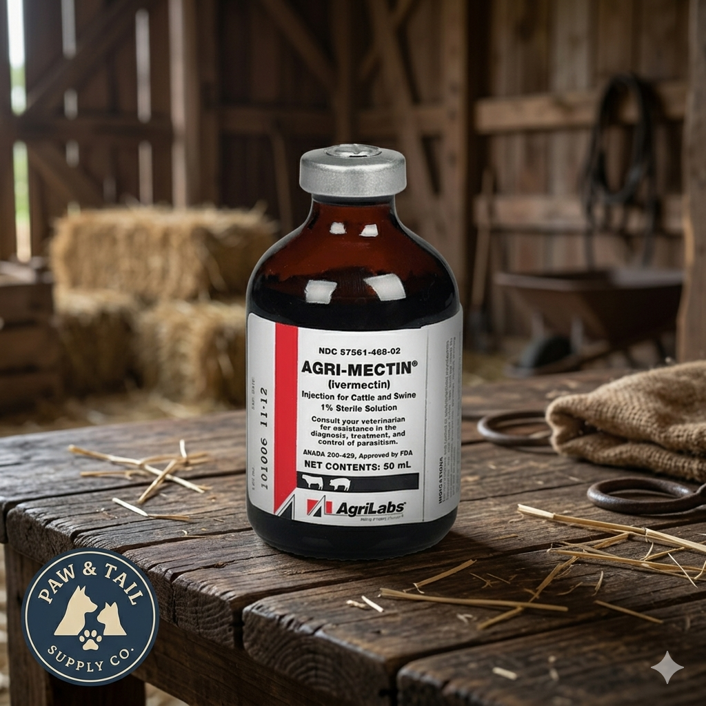 AgriLabs Agri-Mectin Ivermectin Injection for Cattle And Swine 50mL