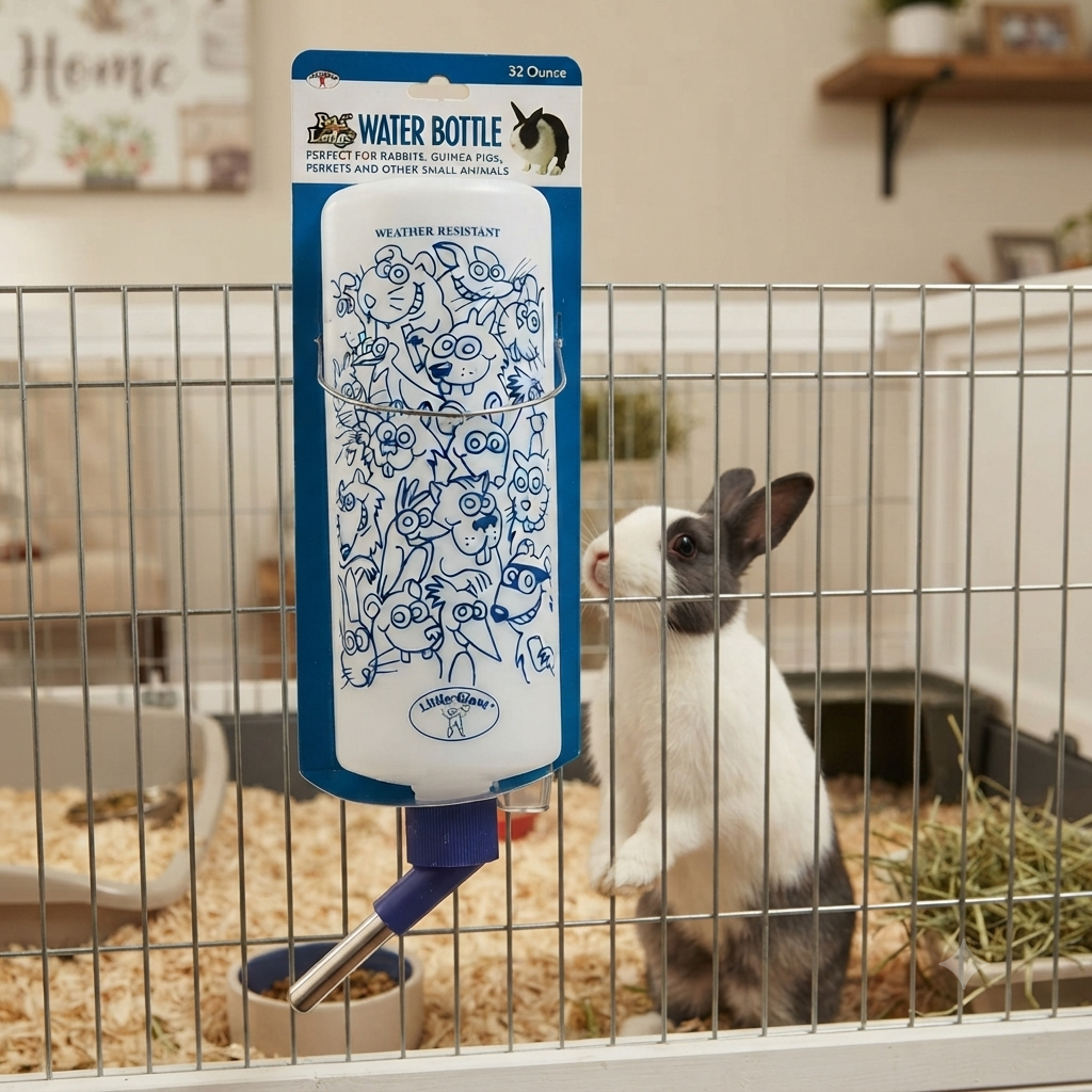 Pet Lodge Small Animal Water Opaque Plastic Bottle No-Leak Dispenser 32oz