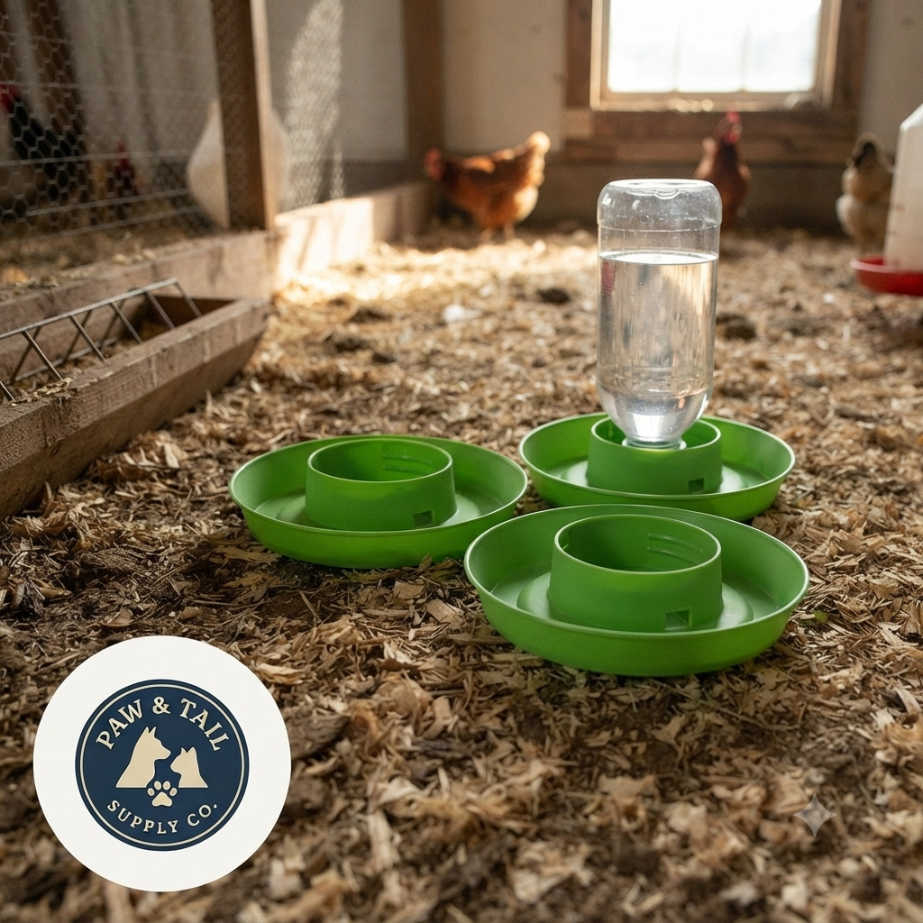 Little Giant Screw-On Chicken Poultry Waterer Bases 1 Quart Green 3-Pack