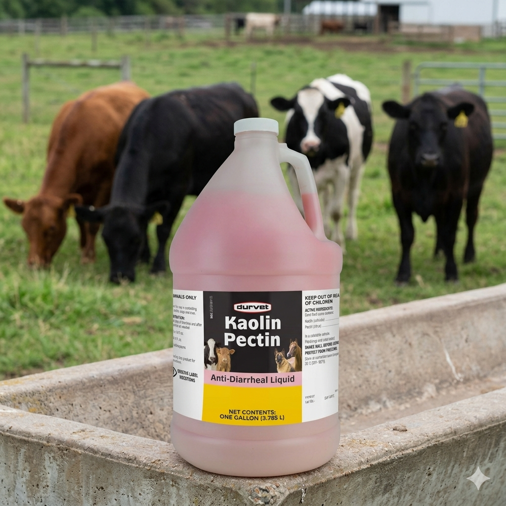 Durvet Kaolin Pectin Anti-Diarrheal Horse Cattle Dog & Cat Digestive 1 Gallon