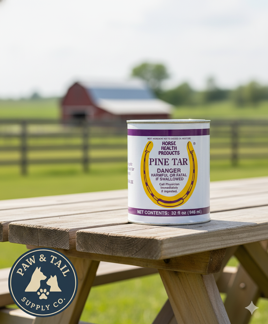 Farnam Pine Tar Hoof Care 32 oz. Antiseptic Moisture Prevents Cracks Horses