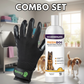 Piccardmeds4pets Aloe Oats Dog Shampoo 16oz + HandsOn Grooming Gloves Small Complete Kit