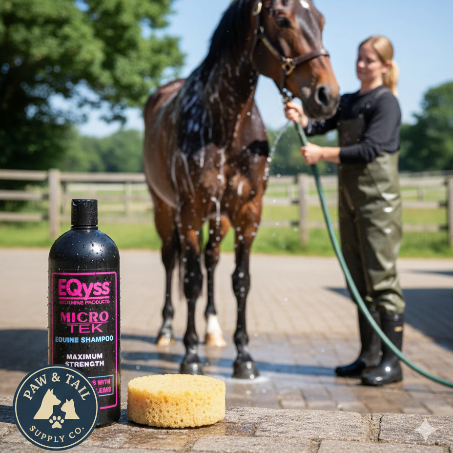 EQyss Micro-Tek Medicated Horse Care Bundle Shampoo and Spray Equine Grooming Set