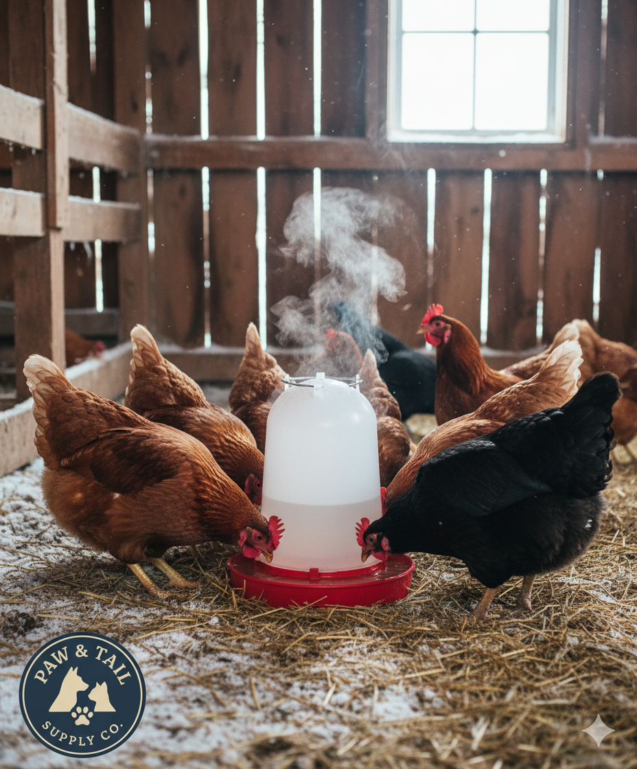 API Heated Chicken or Bird Waterer Heated Poultry Waterer, 3 Gallon