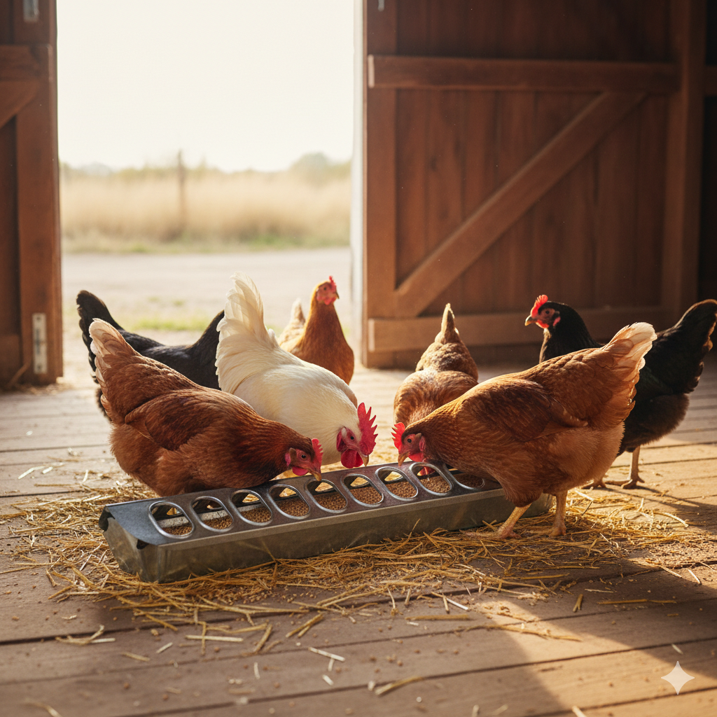 Miller Galvanized Slide Top Poultry Feeder for Chickens & Birds 18"